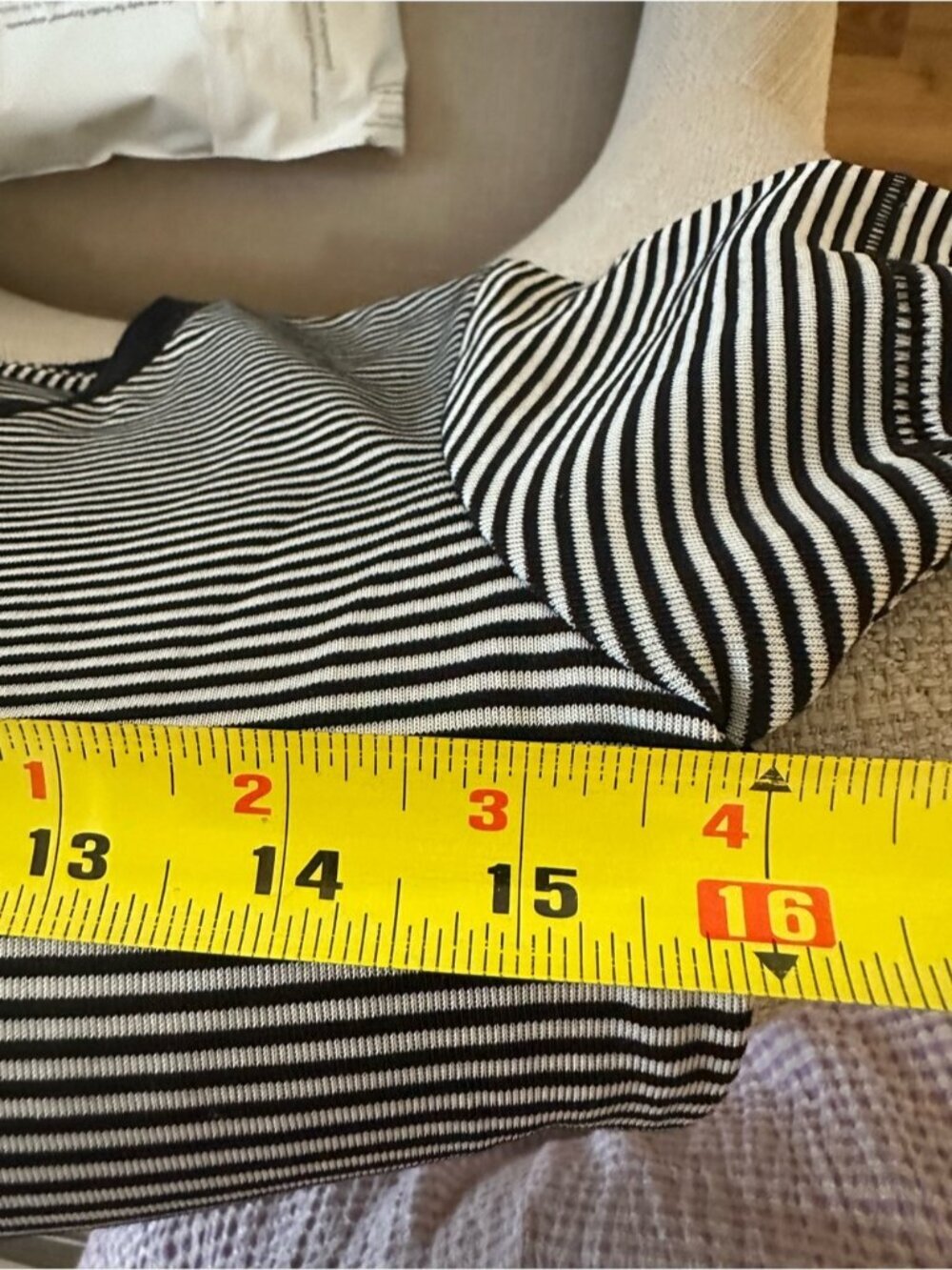 NEW R13 cotton Baby T-Shirt In black white micro Stripe Print Small crewneck top - Picture 5 of 5